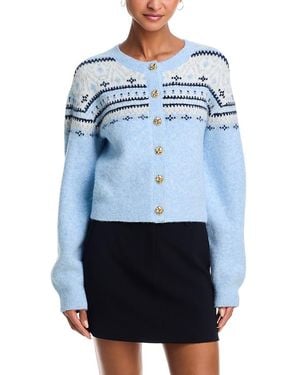 Generation Love Hilda Fair Isle Cardigan Sweater - Blue