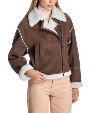 Maximilian Two-Tone Shearling Jacket - Brown