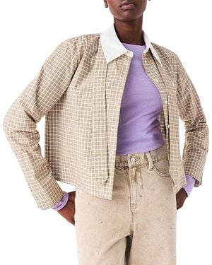 Maje Citilou Cotton Embellished Shirt - Natural