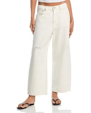 Denimist Georgia High Rise Cropped Wide Leg Jeans - White