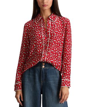 Alice + Olivia Willa Silk Blouse - Red