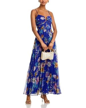 Aqua Watercolor Maxi Dress - Blue