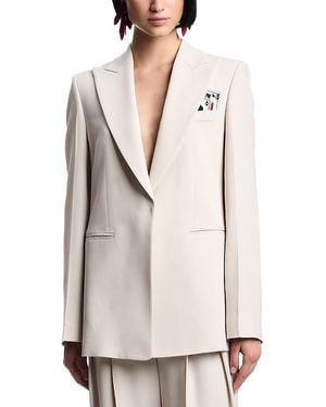 Emporio Armani Enver Satin Blazer - White