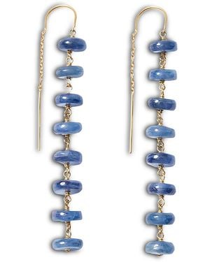 Chan Luu Ladder Gemstone Linear Drop Threader Earrings - White