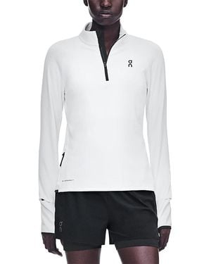 On Shoes Thermatec Mid Layer Quarter Zip Top - White