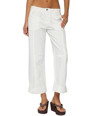 Edikted Odettia Sheer Cotton Pants - White