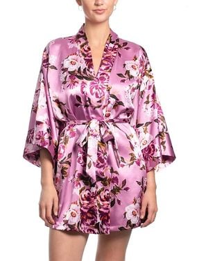 In Bloom Satin Floral Robe - Pink