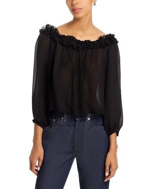 PAIGE Casey Silk Blouse - Black