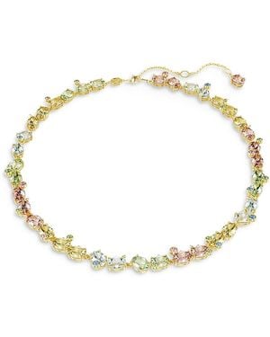 Swarovski Gema Mixed Cut Crystal Tennis Necklace, 14.875-17.75 - Metallic