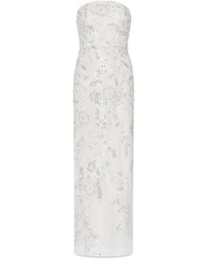 MILLY Magnolia Beaded Dream Sequin Maxi Dress - White