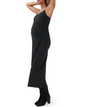 Hatch Collection Ricky Slip Maternity Midi Dress - Black