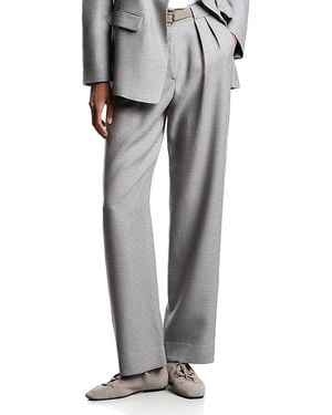 Emporio Armani Pied De Poule Checkered Pants - Gray