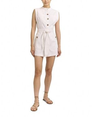 Cartolina Nantucket Rachel Linen Romper - White