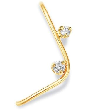 Zoe Chicco 14K Diamond Angled Single Ear Climber, 0.08 Tcw - Metallic