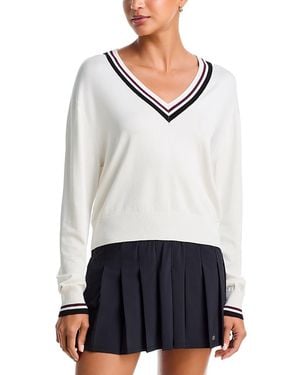 Splits59 Jemma Knit V Neck Sweater - White