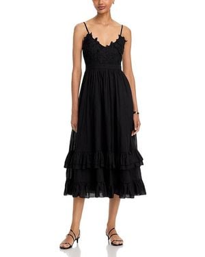 Aqua Lace Bodice Maxi Dress - Black