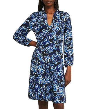 Hobbs Petite Harper Floral Print Dress - Blue