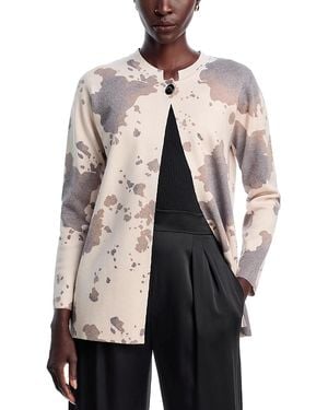Sioni Printed Toggle Long Cardigan - Natural