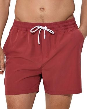 Reiss Cliff Plain 4.9 Swim Shorts - Red