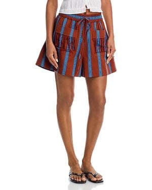 ALÉMAIS Noura Fringe Trim Swim Cover-Up Shorts - Red