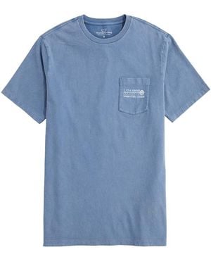 Vineyard Vines Drift Dye Usa Pickleball Short Sleeve Pocket Tee - Blue