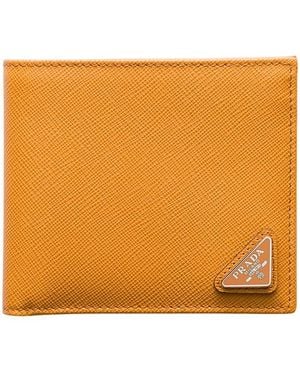 Prada Saffiano Leather Wallet - Orange