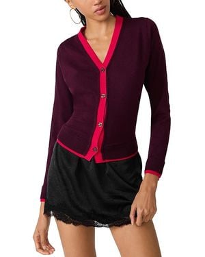 Steve Madden Arwen Contrast Trim Cardigan - Red