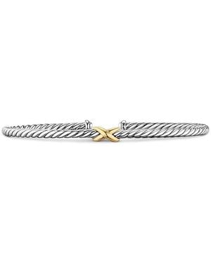 David Yurman Micro Cable Flex Petite X Bracelet - White