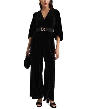 Phase Eight Myleen Velvet Jumpsuit - Black
