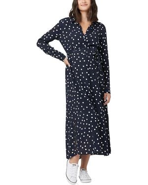 Ripe Maternity Spot Shirt Dress - Blue