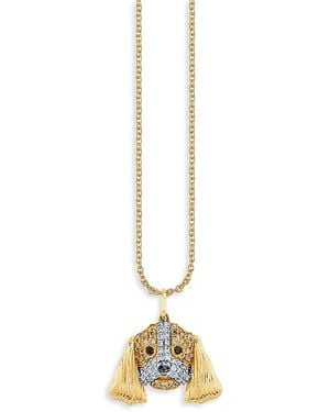 Sydney Evan 14K Diamond Cocker Spaniel Dog Pendant Necklace, 16-18 - Metallic
