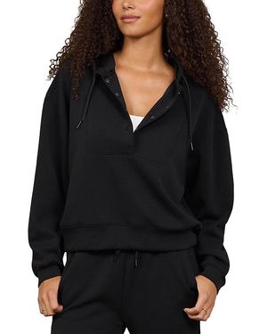 Vintage Havana Luxe Cloud Snap Hoodie - Black