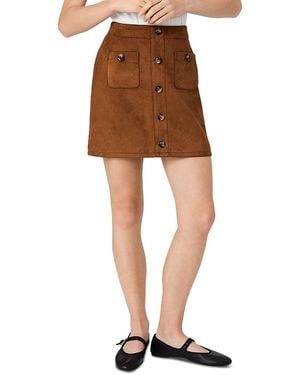 French Connection Laney Faux Suede Skirt - White