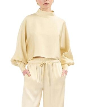 Careste Carmenita Mockneck Cropped Top - Natural
