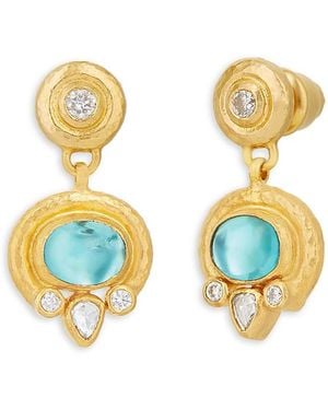 Gurhan 24K Apatite And Diamond Drop Earrings - Metallic
