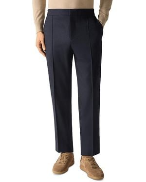 ZEGNA Wool, Silk & Cashmere Tapered Pants - Blue