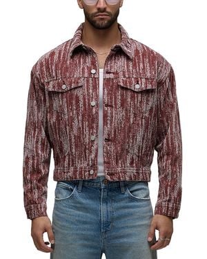 Hudson Jeans Point Collar Pocket Trucker Jacket - Red