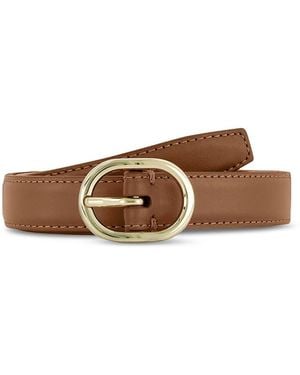 Vince Stitched Leather Belt - Brown