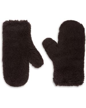 Max Mara Ombrato Teddy Alpaca Wool & Silk Mittens - Black