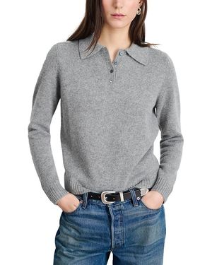 Alex Mill Alice Cashmere Polo Sweater - Gray