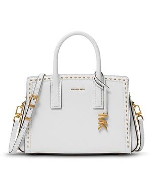 Michael Kors Laila Small Leather Satchel - White