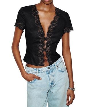 Reformation Brynn Linen Top - Black