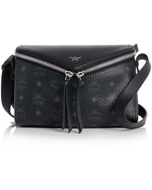 MCM Small Diamant 3D Visetos Shoulder Bag - Black