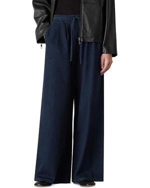 Whistles Pleated Wide Leg Trousers - Blue
