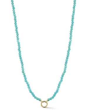 Moon & Meadow 14 Beaded Clip Bale Pendant Necklace, 17 - Blue