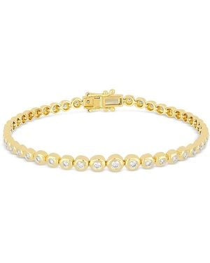 EF Collection 14K Graduated Diamond Pillow Eternity Bracelet - Metallic