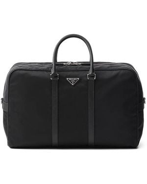 Prada Re-Nylon And Saffiano Leather Duffel Bag - Black