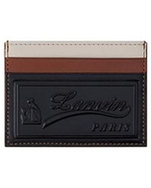 Lanvin Tricolor Leather Card Holder - White