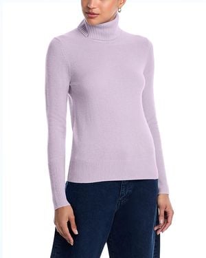 Aqua 100% Cashmere Turtleneck Sweater - Purple