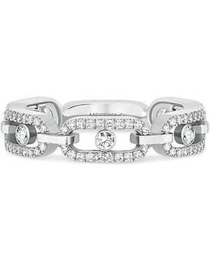 Messika 18K Move Link Diamond Pave Chain Ring - White
